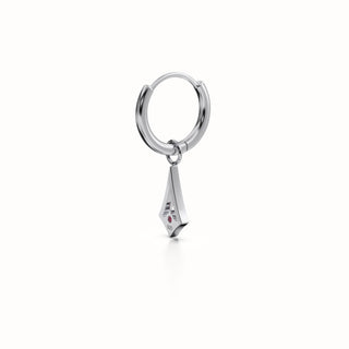 BKK Star Huggies -  Ruby - Sterling Silver
