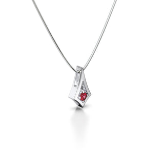 BKK Star Pendant -  Ruby - Snake Chain - Sterling Silver