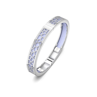 Shophouse Mauve Hexagon Coral - Extra Slim Bangle Rhodium