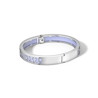 Shophouse Mauve Hexagon Coral - Extra Slim Bangle Rhodium