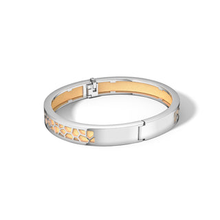 Shophouse Vanilla Hexagon Coral - Extra Slim Bangle Rhodium