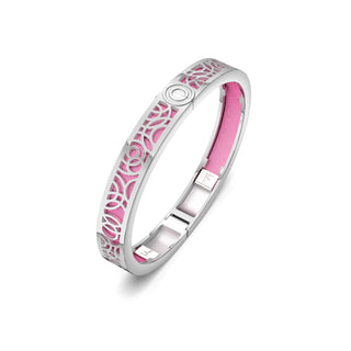 Guava Pink Monsoon Ripples - Extra Slim Bangle Rhodium