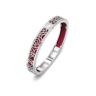 Majestic Ruby Monsoon Ripples - Extra Slim Bangle Rhodium