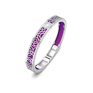 Orchid Purple Monsoon Ripples - Extra Slim Bangle Rhodium