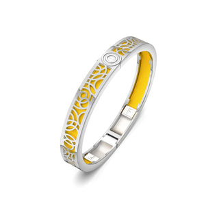 Pineapple Yellow Monsoon Ripples - Extra Slim Bangle Rhodium