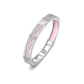 Shophouse Pink Monsoon Ripples - Extra Slim Bangle Rhodium