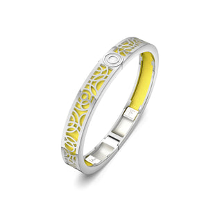 Starfruit Yellow Monsoon Ripples - Extra Slim Bangle Rhodium