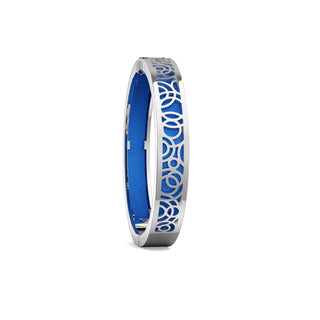 Celestial Blue Monsoon Ripples - Extra Slim Bangle Rhodium