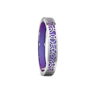 Dawn Mauve Monsoon Ripples - Extra Slim Bangle Rhodium