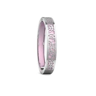 Frangipani Pink Monsoon Ripples - Extra Slim Bangle Rhodium