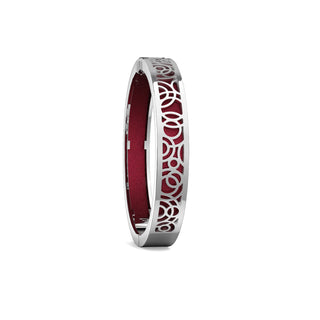 Majestic Ruby Monsoon Ripples - Extra Slim Bangle Rhodium