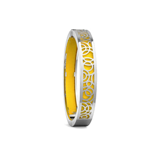 Pineapple Yellow Monsoon Ripples - Extra Slim Bangle Rhodium