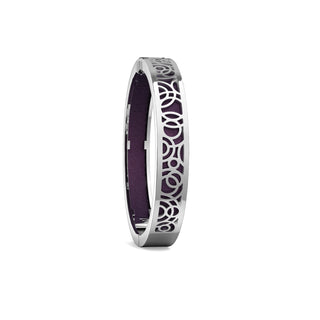 Deep Plum Monsoon Ripples - Extra Slim Bangle Rhodium