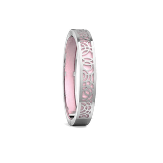 Shophouse Pink Monsoon Ripples - Extra Slim Bangle Rhodium