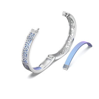 Gazebo Blue Monsoon Ripples - Extra Slim Bangle Rhodium