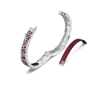 Majestic Ruby Monsoon Ripples - Extra Slim Bangle Rhodium