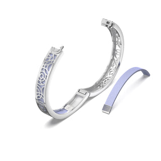 Shophouse Mauve Monsoon Ripples - Extra Slim Bangle Rhodium