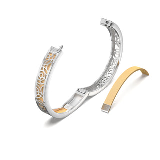 Shophouse Vanilla Monsoon Ripples - Extra Slim Bangle Rhodium