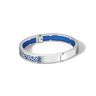 Celestial Blue Monsoon Ripples - Extra Slim Bangle Rhodium