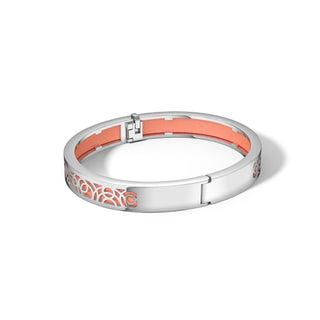 Crossandra Orange Monsoon Ripples - Extra Slim Bangle Rhodium