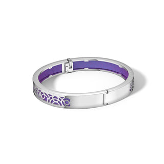 Dawn Mauve Monsoon Ripples - Extra Slim Bangle Rhodium
