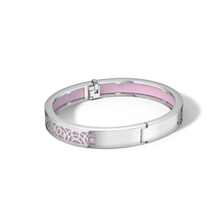 Frangipani Pink Monsoon Ripples - Extra Slim Bangle Rhodium