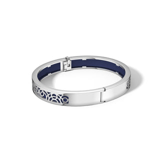 Midnight Blue Monsoon Ripples - Extra Slim Bangle Rhodium