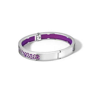 Orchid Purple Monsoon Ripples - Extra Slim Bangle Rhodium