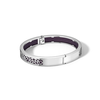 Deep Plum Monsoon Ripples - Extra Slim Bangle Rhodium