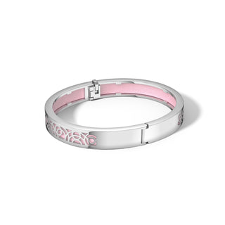 Shophouse Pink Monsoon Ripples - Extra Slim Bangle Rhodium