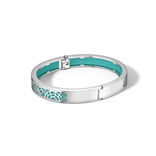 Shophouse Teal Monsoon Ripples - Extra Slim Bangle Rhodium