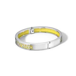 Starfruit Yellow Monsoon Ripples - Extra Slim Bangle Rhodium