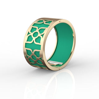 Python Green Lotus - Wide Bangle