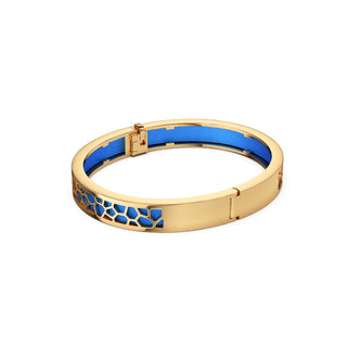 Celestial Blue Hexagon Coral - Extra Slim Bangle Gold