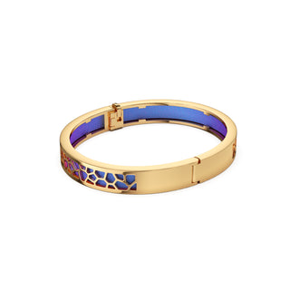 Dawn Mauve Hexagon Coral - Extra Slim Bangle Gold