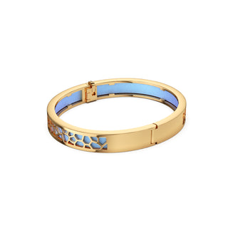 Gazebo Blue Hexagon Coral - Extra Slim Bangle Gold