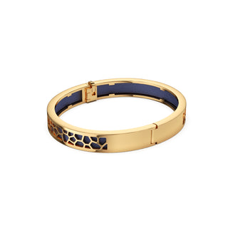 Midnight Blue Hexagon Coral - Extra Slim Bangle Gold