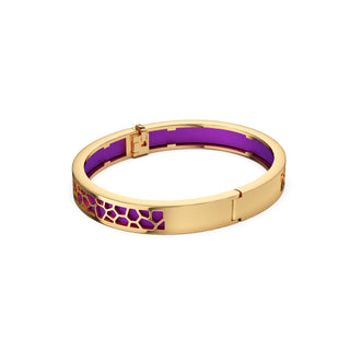Orchid Purple Hexagon Coral - Extra Slim Bangle Gold