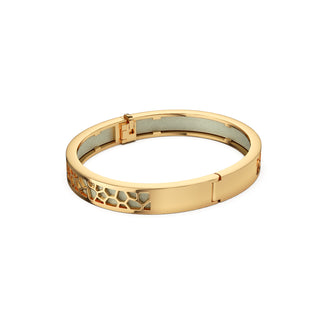 Shophouse Olive Hexagon Coral - Extra Slim Bangle Gold