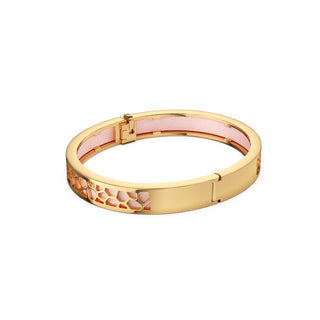 Shophouse Pink Hexagon Coral - Extra Slim Bangle Gold