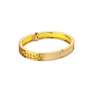 Starfruit Yellow Hexagon Coral - Extra Slim Bangle Gold