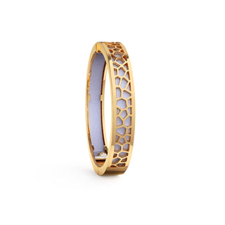 Shophouse Mauve Hexagon Coral - Extra Slim Bangle Gold