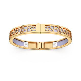 Shophouse Mauve Hexagon Coral - Extra Slim Bangle Gold