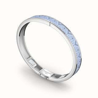 Pewter Grey Edge Bangle - Sterling Silver