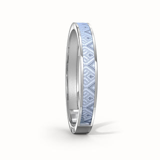 Pewter Grey Edge Bangle - Sterling Silver