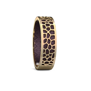 Kopi-O Brown Hexagon Coral - Slim Bangle - Gold
