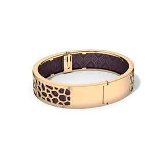 Kopi-O Brown Hexagon Coral - Slim Bangle - Gold