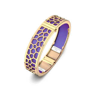 Dawn Mauve Hexagon Coral - Slim Bangle - Gold