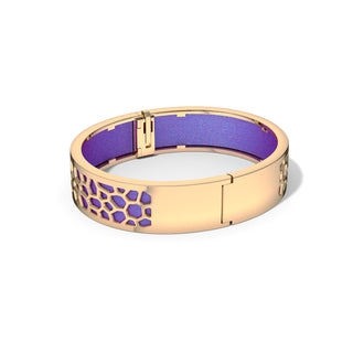 Dawn Mauve Hexagon Coral - Slim Bangle - Gold