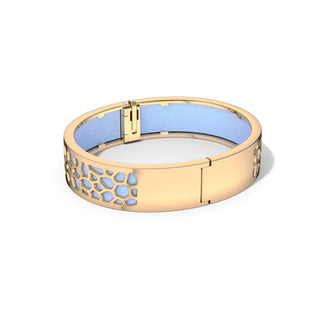 Gazebo Blue Hexagon Coral - Slim Bangle - Gold